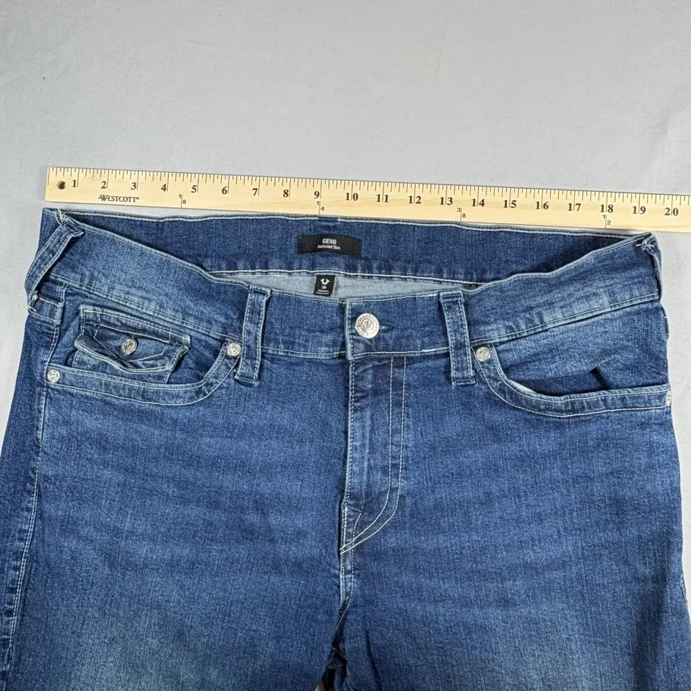 True Religion Geno Relaxed Slim Jeans Mens 38 Blue Denim Flap Pocket Y2K Street